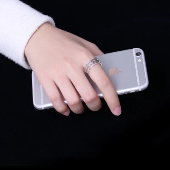 NEW 925 Silver Vintage Striped Black Pave Ring - Picture 3 of 6